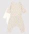 Conjunto de 3 prendas con estampado de estrellas multicolores de bebé niña de lana y algodón orgánico beige MONTELIMAR/blanco MULTICO